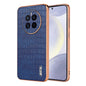 For Huawei Mate 50 / 50E AZNS Electroplated Frame Crocodile Texture Full Coverage Phone Case(Blue)