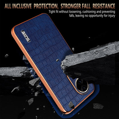 For Huawei nova 13 / nova 12 AZNS Electroplated Frame Crocodile Texture Full Coverage Phone Case(Blue)