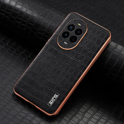 For Huawei nova 13 Pro AZNS Electroplated Frame Crocodile Texture Full Coverage Phone Case(Black)