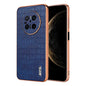 For Huawei Mate 70 AZNS Electroplated Frame Crocodile Texture Full Coverage Phone Case(Blue)