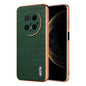 Pour Huawei Mate 70 Pro / 70 Pro+ AZNS Étui de téléphone à couverture complète avec cadre galvanisé et texture croco (vert)