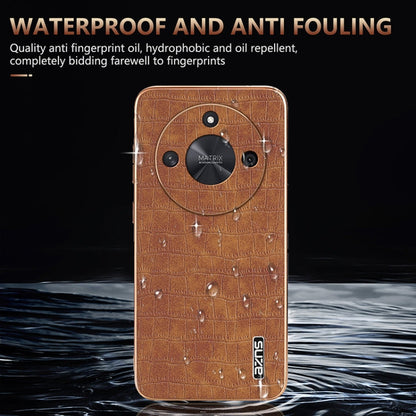For Honor X50 / X50 Pro / X50 GT AZNS Electroplated Frame Crocodile Texture Full Coverage Phone Case(Blue)
