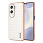 Pour Honor X50i / 90 Lite AZNS Coque de téléphone à couverture complète en texture crocodile avec cadre galvanisé (blanc)