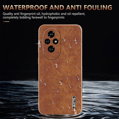 For Honor 200 AZNS Electroplated Frame Crocodile Texture Full Coverage Phone Case(Black)