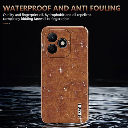 For Honor X60i AZNS Electroplated Frame Crocodile Texture Full Coverage Phone Case(Blue)