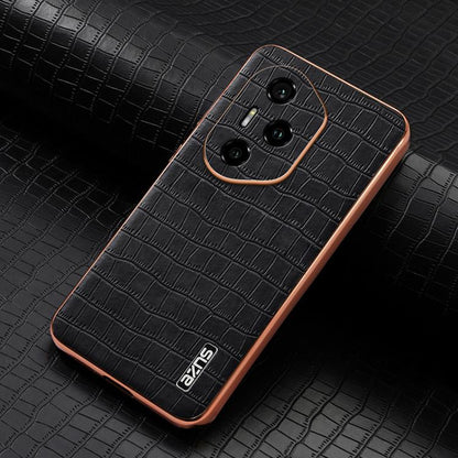 For Honor 300 Pro AZNS Electroplated Frame Crocodile Texture Full Coverage Phone Case(Black)