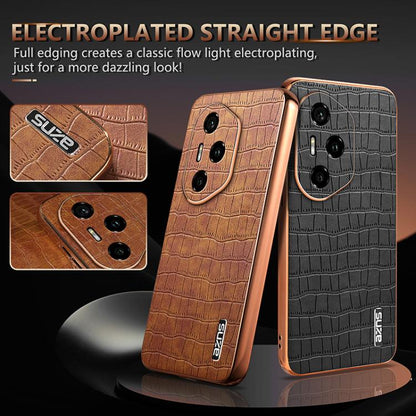 For Honor 300 Pro AZNS Electroplated Frame Crocodile Texture Full Coverage Phone Case(Green)