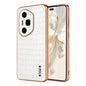 For Honor 300 Ultra AZNS Electroplated Frame Crocodile Texture Full Coverage Phone Case(White)