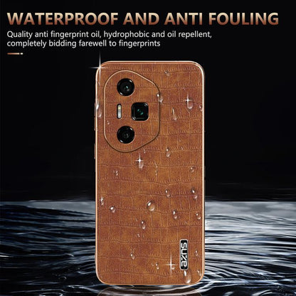 For Honor 300 Ultra AZNS Electroplated Frame Crocodile Texture Full Coverage Phone Case(White)