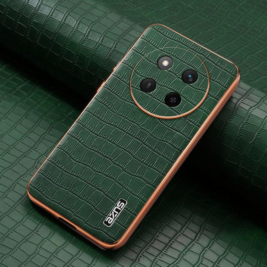 For Honor X60 Pro AZNS Electroplated Frame Crocodile Texture Full Coverage Phone Case(Green)