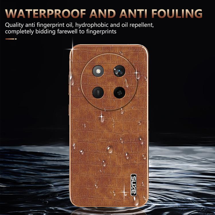 For Honor X60 Pro AZNS Electroplated Frame Crocodile Texture Full Coverage Phone Case(Green)