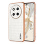 Coque de téléphone For Honor X60 Pro AZNS à texture crocodile avec cadre galvanisé et couvrance intégrale (blanc)