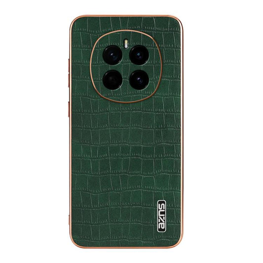 For Honor Magic7 AZNS Electroplated Frame Crocodile Texture Full Coverage Phone Case(Green)