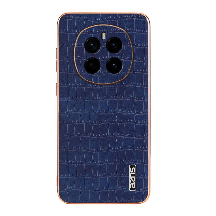 For Honor Magic7 AZNS Electroplated Frame Crocodile Texture Full Coverage Phone Case(Blue)