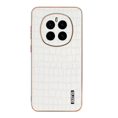 For Honor Magic7 AZNS Electroplated Frame Crocodile Texture Full Coverage Phone Case(White)