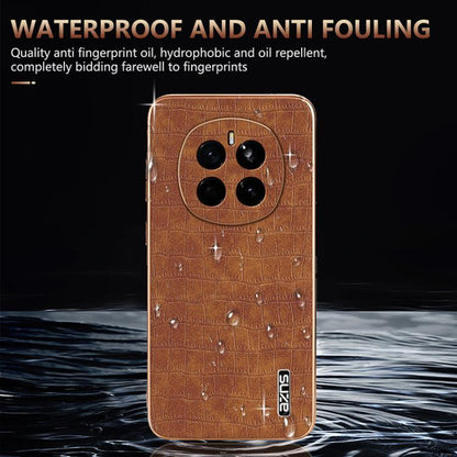 For Honor Magic7 AZNS Electroplated Frame Crocodile Texture Full Coverage Phone Case(White)