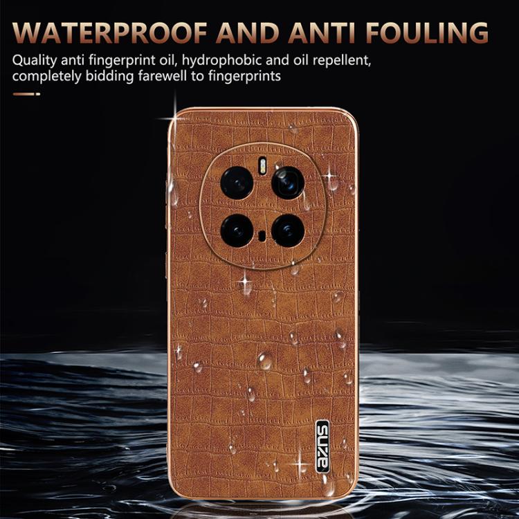 Pour Honor Magic7 Pro AZNS Coque de téléphone à couverture complète avec cadre électrolytique et texture crocodile (vert)