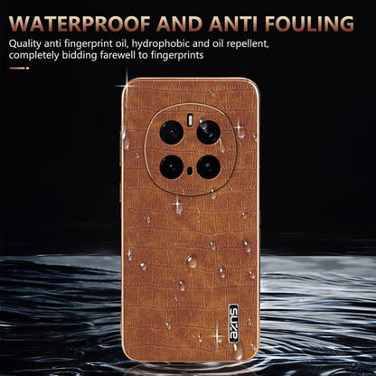 Pour Honor Magic7 Pro AZNS Coque de téléphone à couverture complète avec cadre électrolytique et texture crocodile (vert)