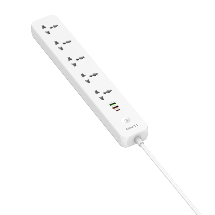 LDNIO SC5319 5-position Travel Home Office Socket with 38W USB Ports, Cable Length: 2m(US Plug)