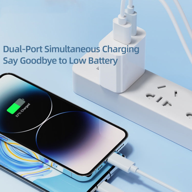 ROCK T43 PD 20W Dual Port USB-A+USB-C / Type-C Charger Adapter, Plug:EU Plug