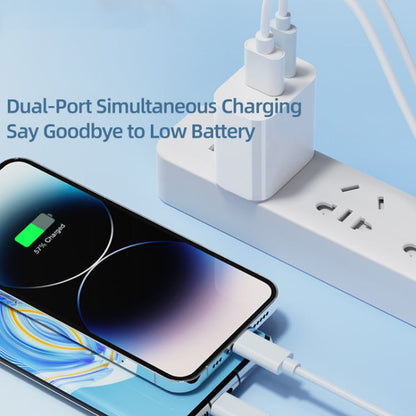 ROCK T43 PD 20W Dual Port USB-A+USB-C / Type-C Charger Adapter, Plug:EU Plug