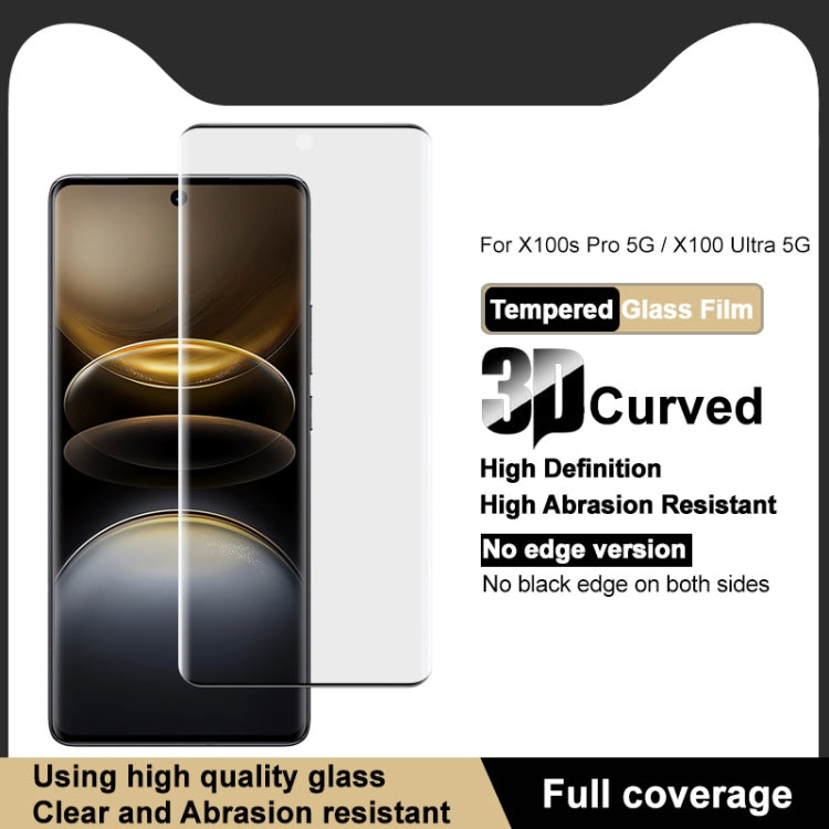 Pour vivo X100s Pro / X100 Ultra imak No Edge Version Film de verre trempé incurvé 3D plein écran