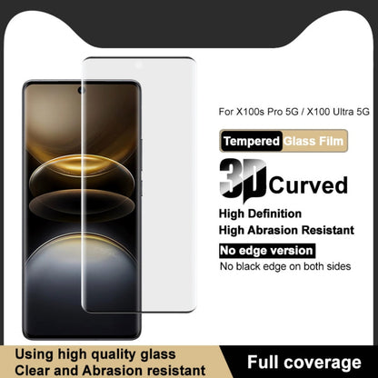 Pour vivo X100s Pro / X100 Ultra imak No Edge Version Film de verre trempé incurvé 3D plein écran