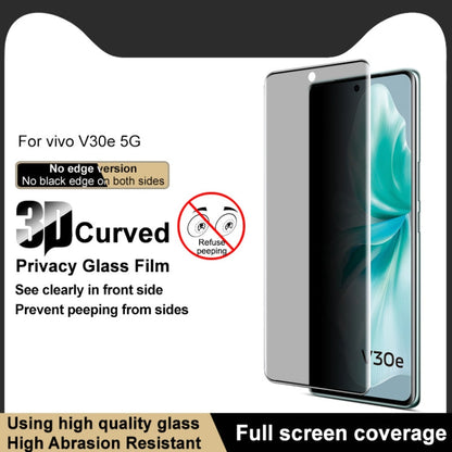 For vivo V30e imak No Edge Version 3D Curved Privacy Full Screen Tempered Glass Film
