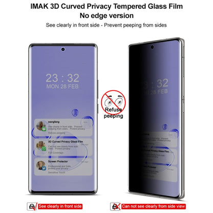 For vivo X100 Ultra imak No Edge Version 3D Curved Privacy Full Screen Tempered Glass Film