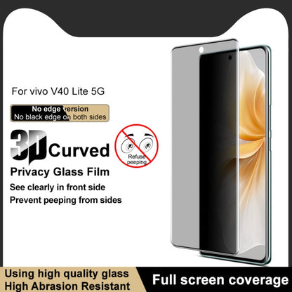 For vivo V40 Lite imak No Edge Version 3D Curved Privacy Full Screen Tempered Glass Film