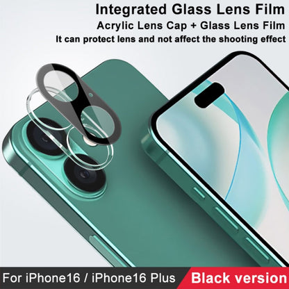 Pour iPhone 16 / 16 Plus imak Film de protection d'objectif en verre intégré haute définition version noire