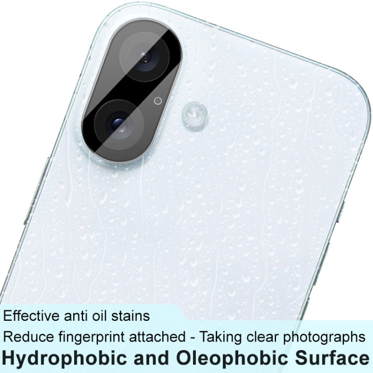 Pour iPhone 16 / 16 Plus imak Film de protection d'objectif en verre intégré haute définition version noire