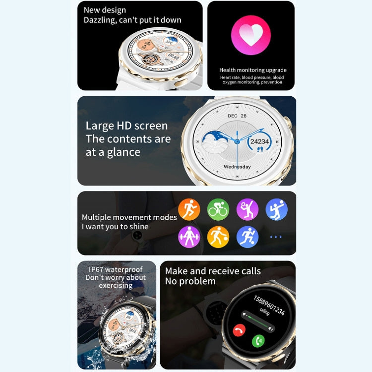 LEMFO HW52 1.28 inch Dual Mode Sport Smart Watch, Support Bluetooth Call / Sleep / Blood Oxygen / Heart Rate / Blood Pressure Health Monitor(Gold)
