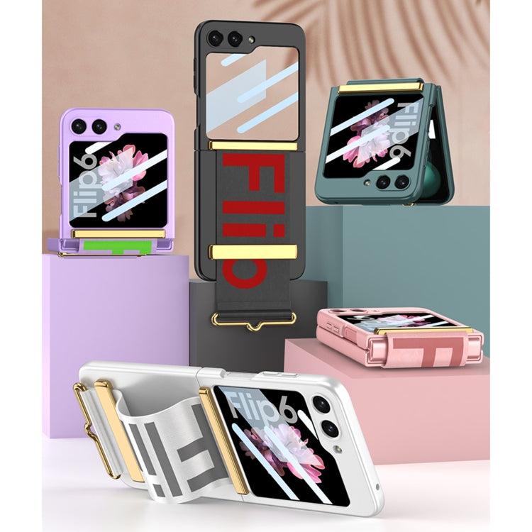 For Samsung Galaxy Z Flip6 / Flip7 FE GKK Integrated Ultra-thin Wristband Holder Phone Case(Pink)