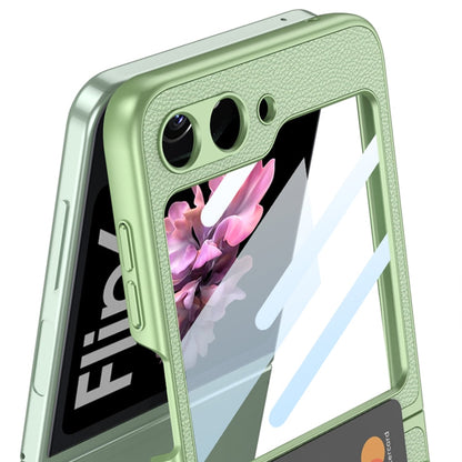 For Samsung Galaxy Z Flip6 / Flip7 FE GKK Integrated Ultra-thin Leather Card Slots Phone Case with Ring Holder(Pink)