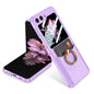 For Samsung Galaxy Z Flip6 / Flip7 FE GKK Integrated Ultra-thin Leather Card Slots Phone Case with Ring Holder(Purple)
