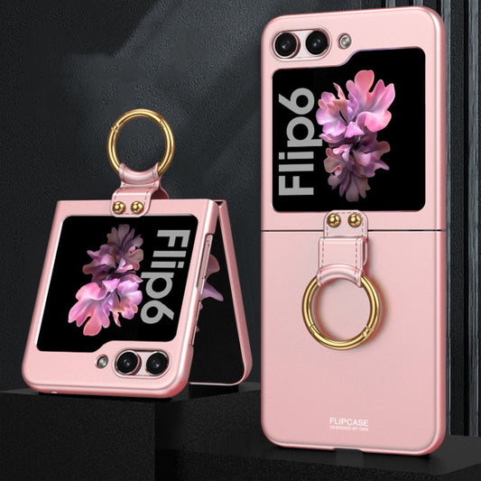 For Samsung Galaxy Z Flip6 / Flip7 FE GKK Ultra-thin PC Full Coverage Phone Case with Ring Holder(Pink)