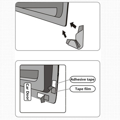 3R 3R-2107 Car Door Anti-collision Rubber Strip Invisible Protection Anti-scratch Aticker(Transparent Black)