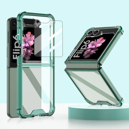 For Samsung Galaxy Z Flip6 / Flip7 FE GKK Airbag Full Coverage Phone Case with Tempered Film(Green)