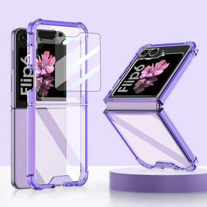 For Samsung Galaxy Z Flip6 / Flip7 FE GKK Airbag Full Coverage Phone Case with Tempered Film(Purple)