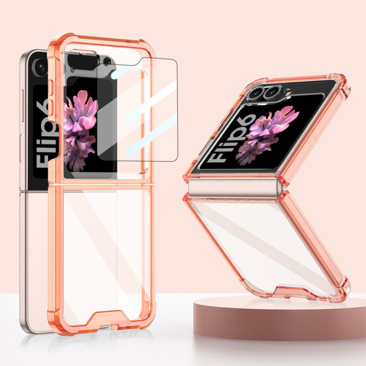 For Samsung Galaxy Z Flip6 / Flip7 FE GKK Airbag Full Coverage Phone Case with Tempered Film(Orange)