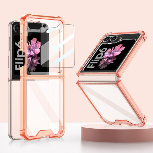 For Samsung Galaxy Z Flip6 / Flip7 FE GKK Airbag Full Coverage Phone Case with Tempered Film(Orange)