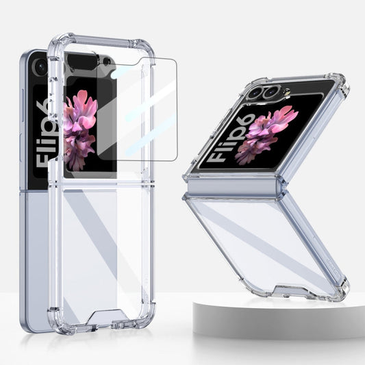 For Samsung Galaxy Z Flip6 / Flip7 FE GKK Airbag Full Coverage Phone Case with Tempered Film(Transparent)