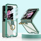 Pour Samsung Galaxy Z Flip6 / Flip7 FE GKK Airbag Ring Coque de Téléphone à Couverture Complète avec Film Trempé (Vert)