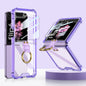 For Samsung Galaxy Z Flip6 / Flip7 FE GKK Airbag Ring Full Coverage Phone Case with Tempered Film(Purple)