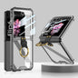For Samsung Galaxy Z Flip6 / Flip7 FE GKK Airbag Ring Full Coverage Phone Case with Tempered Film(Black)