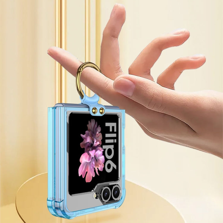 For Samsung Galaxy Z Flip6 / Flip7 FE GKK Airbag Ring Full Coverage Phone Case with Tempered Film(Black)
