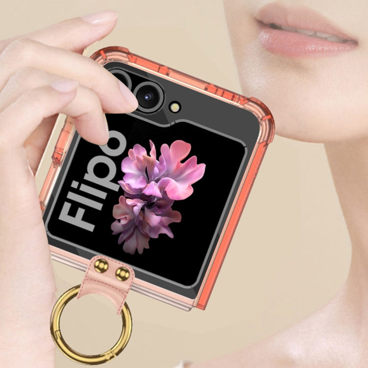 For Samsung Galaxy Z Flip6 / Flip7 FE GKK Airbag Ring Full Coverage Phone Case with Tempered Film(Black)