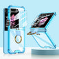 For Samsung Galaxy Z Flip6 / Flip7 FE GKK Airbag Ring Full Coverage Phone Case with Tempered Film(Blue)