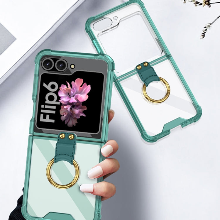 For Samsung Galaxy Z Flip6 / Flip7 FE GKK Airbag Ring Full Coverage Phone Case(Green)